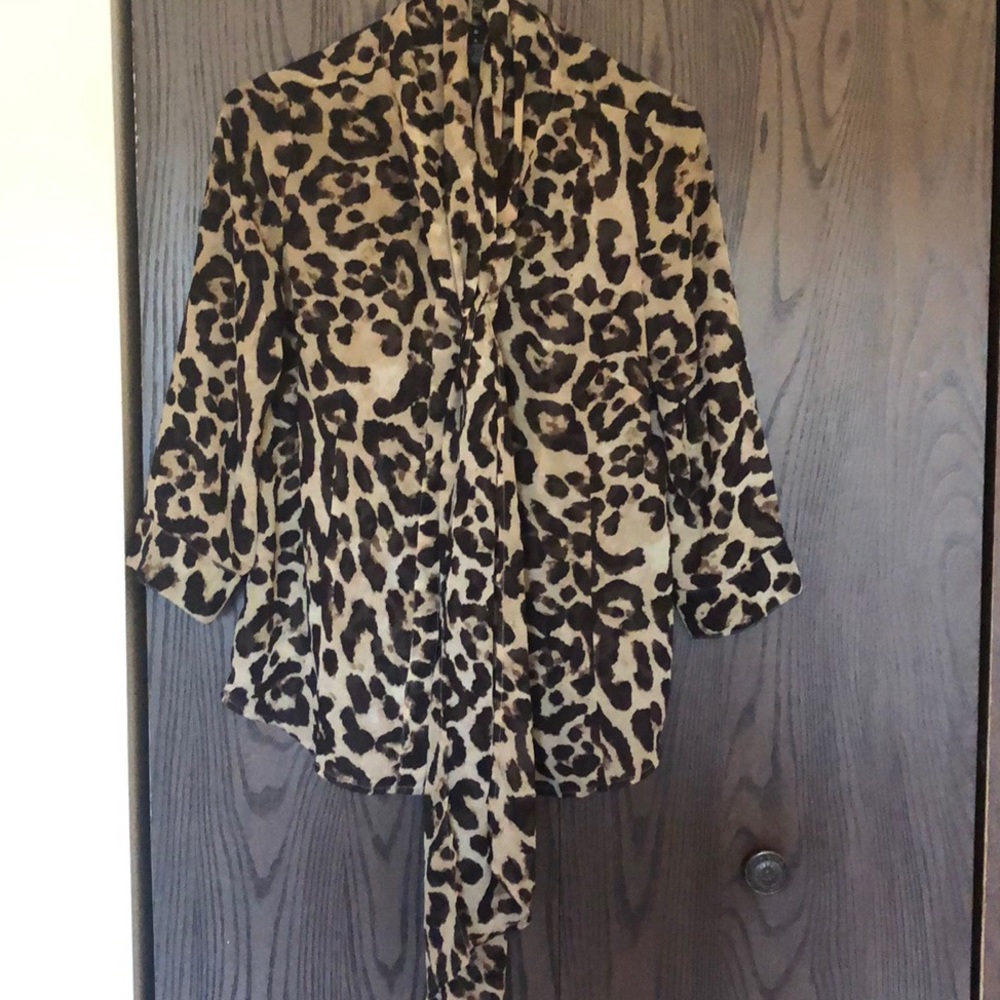 DONATED Cheetah chiffon blouse S